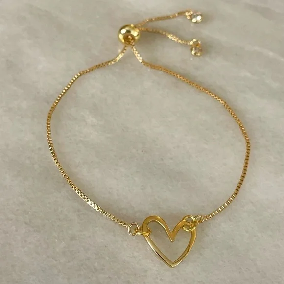 Heart Gold Plated Bracelet - Picture 5 of 6